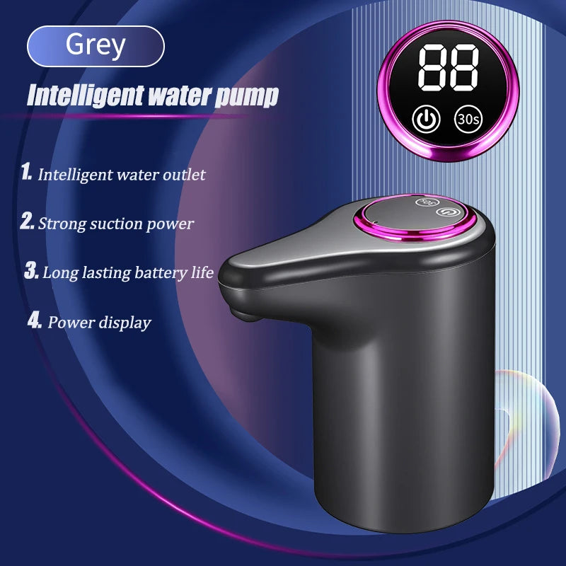 Bomba de agua eléctrica, dispensador automático inteligente de agua embotellada purificada para el hogar, carga USB, bomba de agua inalámbrica