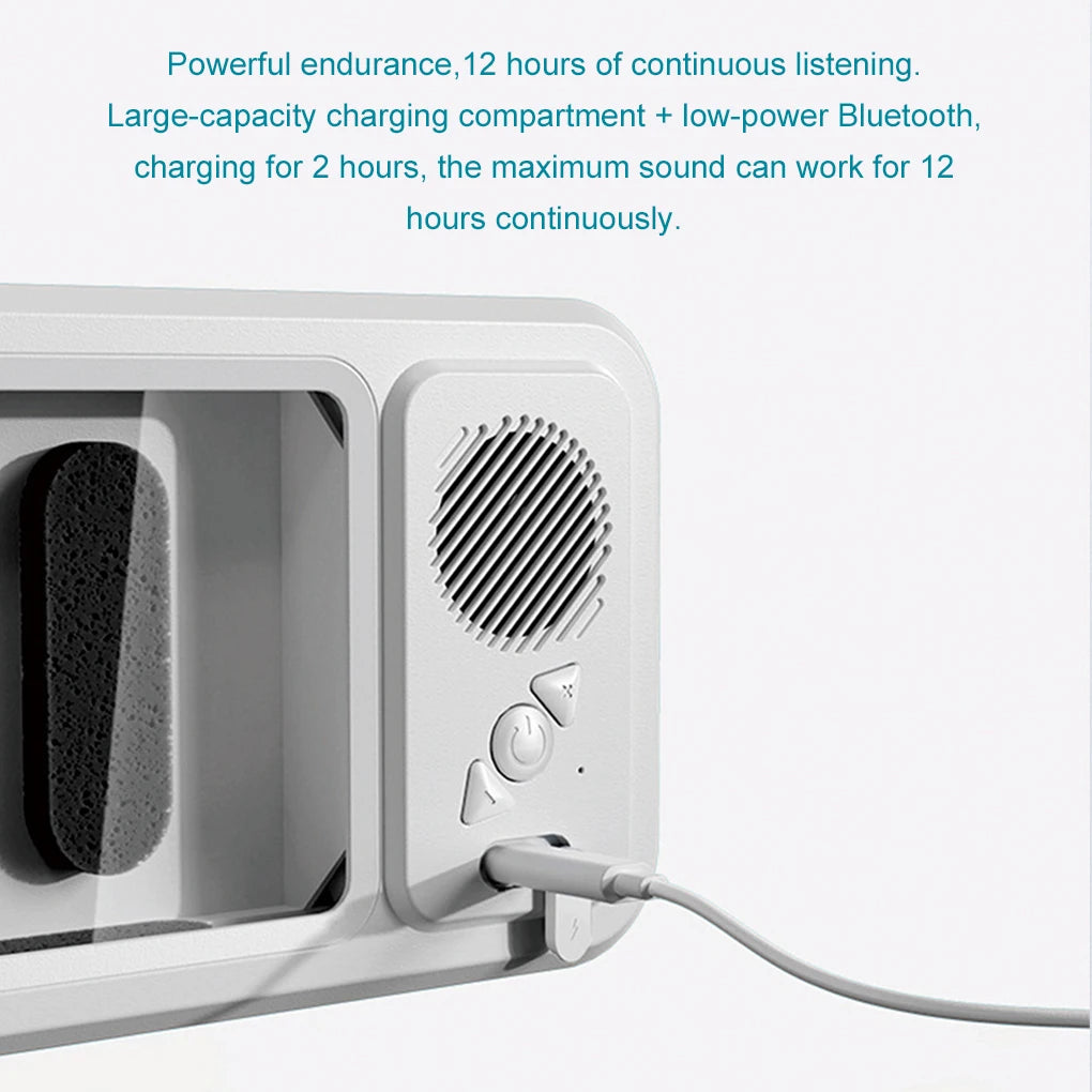Soporte para teléfono de ducha con altavoz Bluetooth, resistente al agua IPX4, antivaho, con pantalla táctil, para montaje en pared, ideal para ducha y baño.