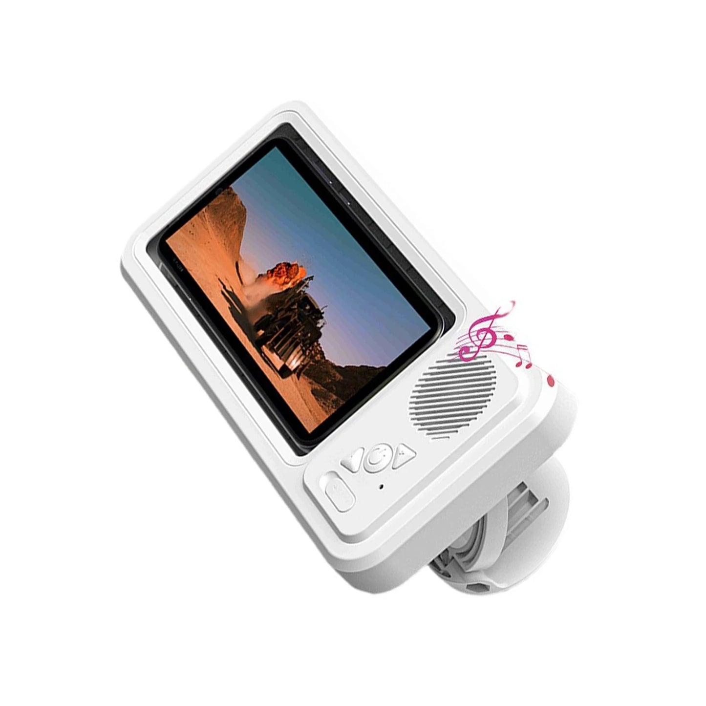 Soporte para teléfono de ducha con altavoz Bluetooth, resistente al agua IPX4, antivaho, con pantalla táctil, para montaje en pared, ideal para ducha y baño.