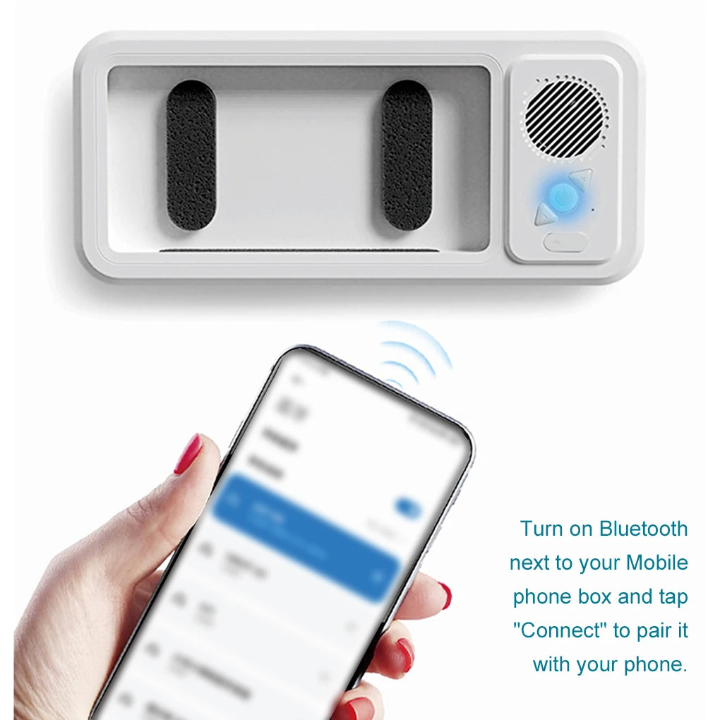 Soporte para teléfono de ducha con altavoz Bluetooth, resistente al agua IPX4, antivaho, con pantalla táctil, para montaje en pared, ideal para ducha y baño.