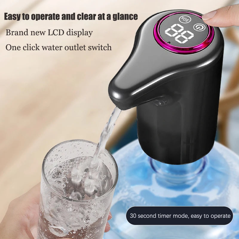 Bomba de agua eléctrica, dispensador automático inteligente de agua embotellada purificada para el hogar, carga USB, bomba de agua inalámbrica