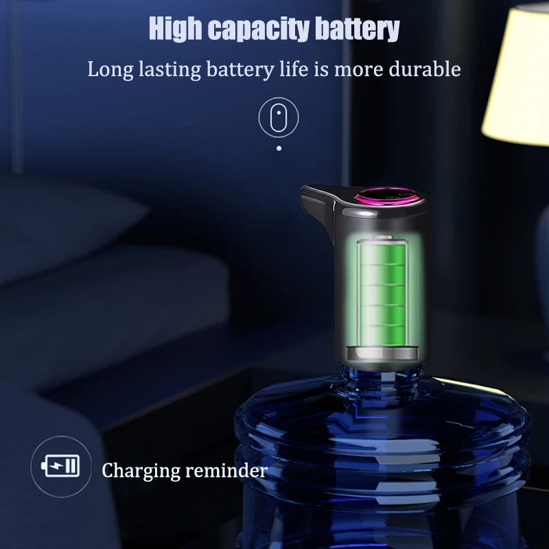 Bomba de agua eléctrica, dispensador automático inteligente de agua embotellada purificada para el hogar, carga USB, bomba de agua inalámbrica