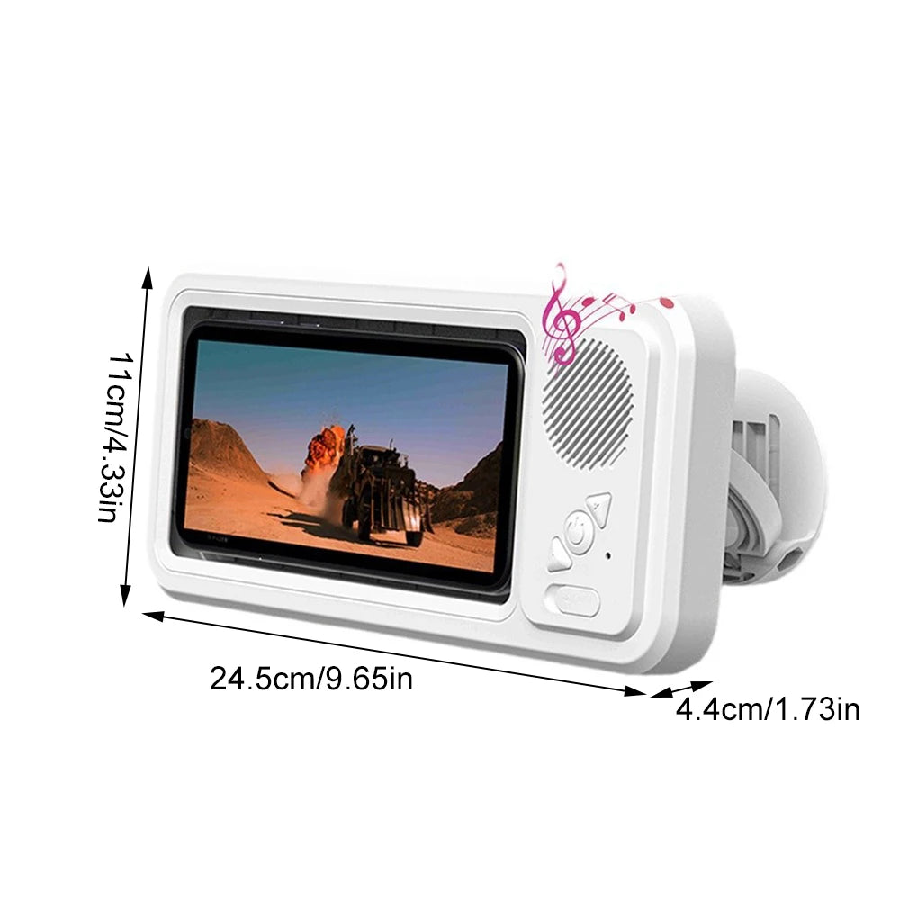 Soporte para teléfono de ducha con altavoz Bluetooth, resistente al agua IPX4, antivaho, con pantalla táctil, para montaje en pared, ideal para ducha y baño.