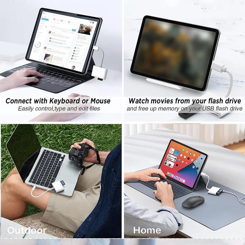 USB C To SD TF Card Reader 6 In 1 USB-C Memory Card Reader Adapter With 30W Charging Port USB 3.0 Female OTG Adapter