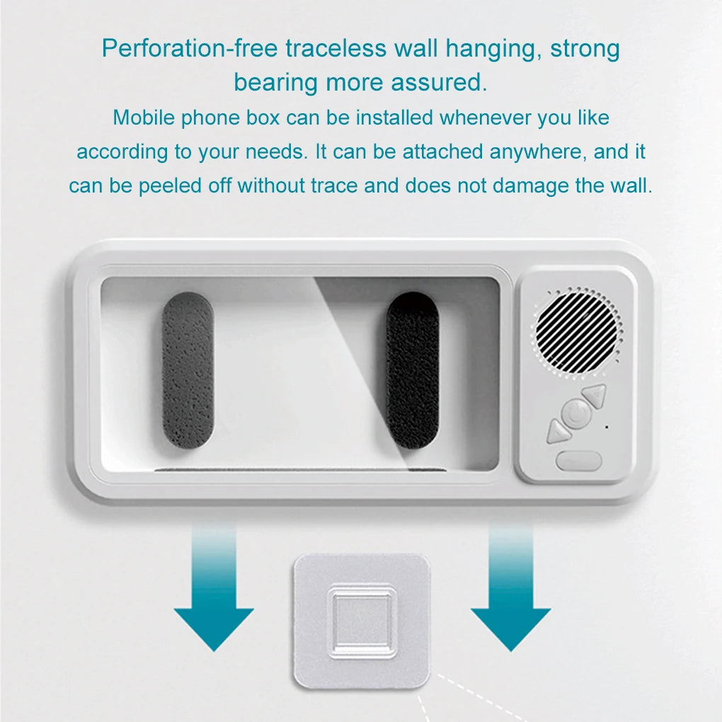 Soporte para teléfono de ducha con altavoz Bluetooth, resistente al agua IPX4, antivaho, con pantalla táctil, para montaje en pared, ideal para ducha y baño.