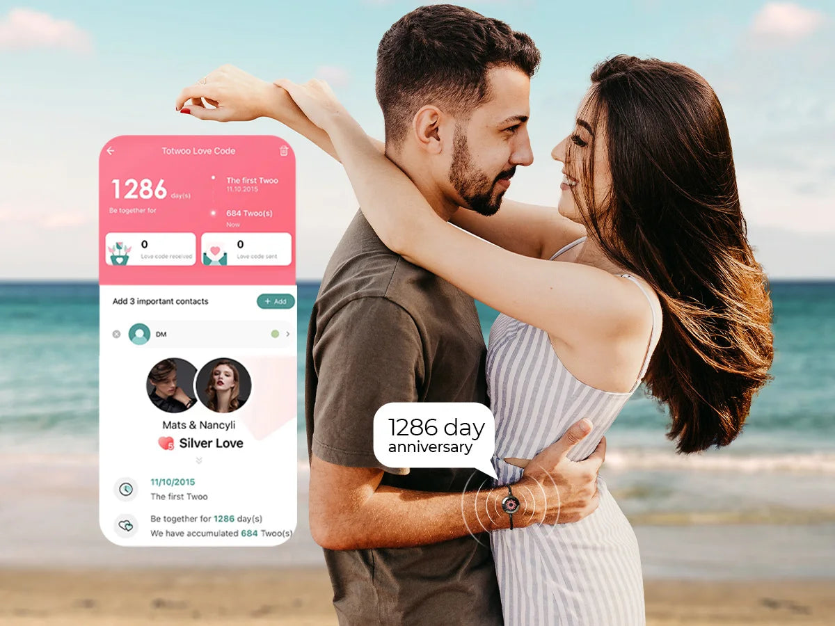 Pulsera individual Totwoo Touch: pulsera táctil de larga distancia con luz y vibración, pulsera de amor para relaciones, joyería inteligente