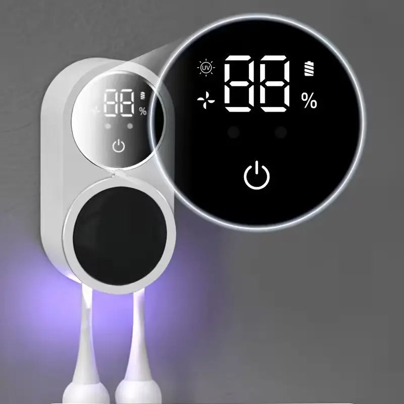Soporte de pared para cepillos de dientes, esterilizador y secador inteligente, se adapta a la mayoría de las paredes, desinfección automática para cepillos de dientes.