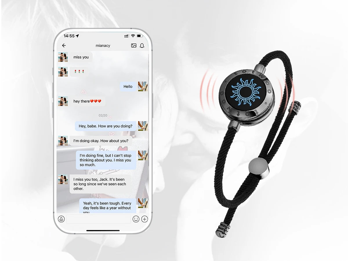 Pulsera individual Totwoo Touch: pulsera táctil de larga distancia con luz y vibración, pulsera de amor para relaciones, joyería inteligente